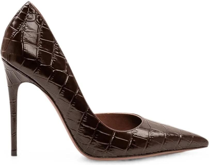 Paris Texas d'Orsay pumps met krokodillen-reliëf Bruin
