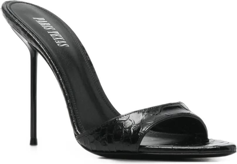Paris Texas Lidia leren sandalen met krokodillen-reliëf Zwart - Foto 2