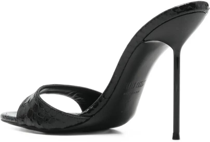 Paris Texas Lidia leren sandalen met krokodillen-reliëf Zwart - Foto 3