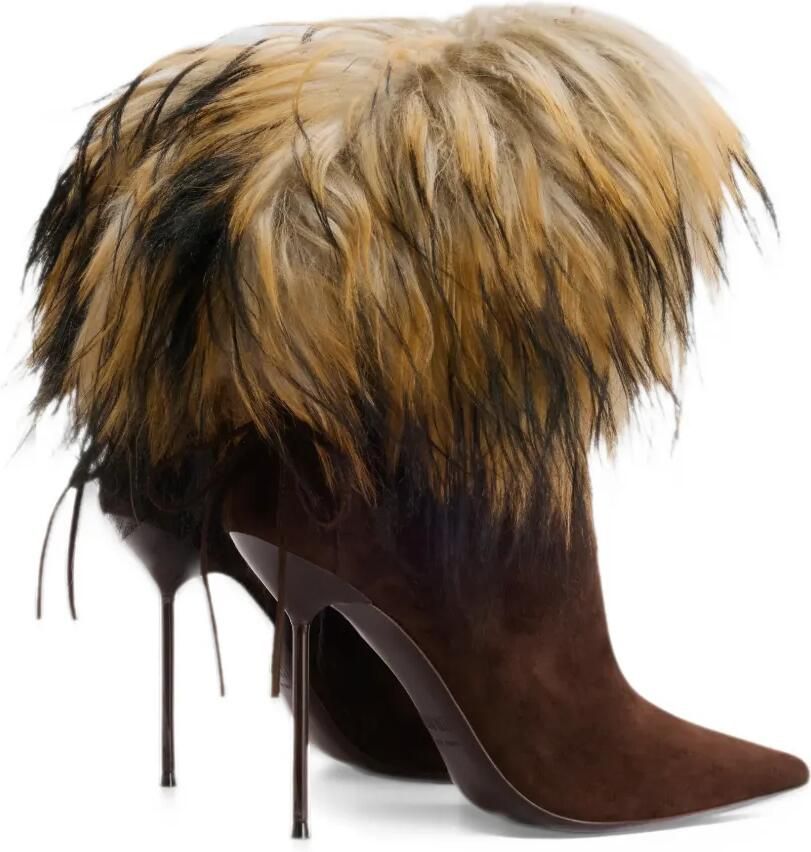 Paris Texas Lidia faux fur-trim ankle boots Bruin - Foto 2