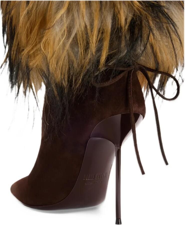 Paris Texas Lidia faux fur-trim ankle boots Bruin - Foto 3