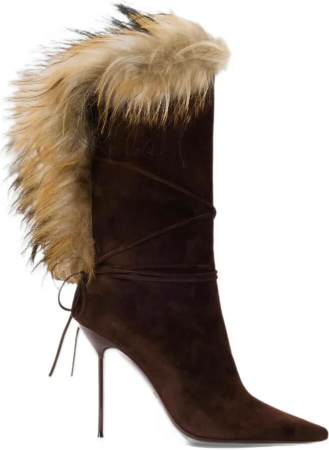 Paris Texas Lidia faux fur-trim ankle boots Bruin - Foto 5