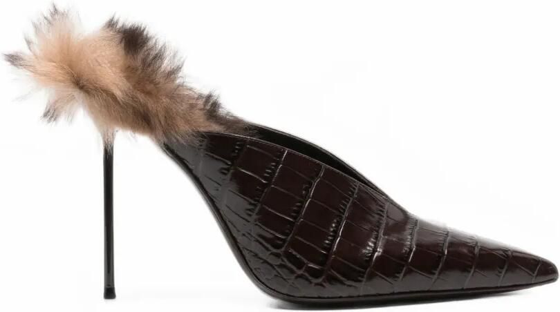 Paris Texas Lidia fur sabot shoes 105 Bruin