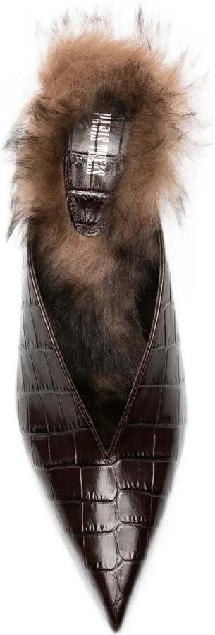 Paris Texas Lidia fur sabot shoes 105 Bruin - Foto 4