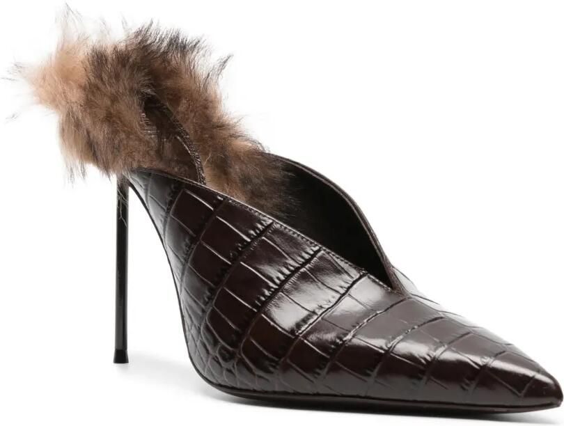 Paris Texas Lidia fur sabot shoes 105 Bruin - Foto 3