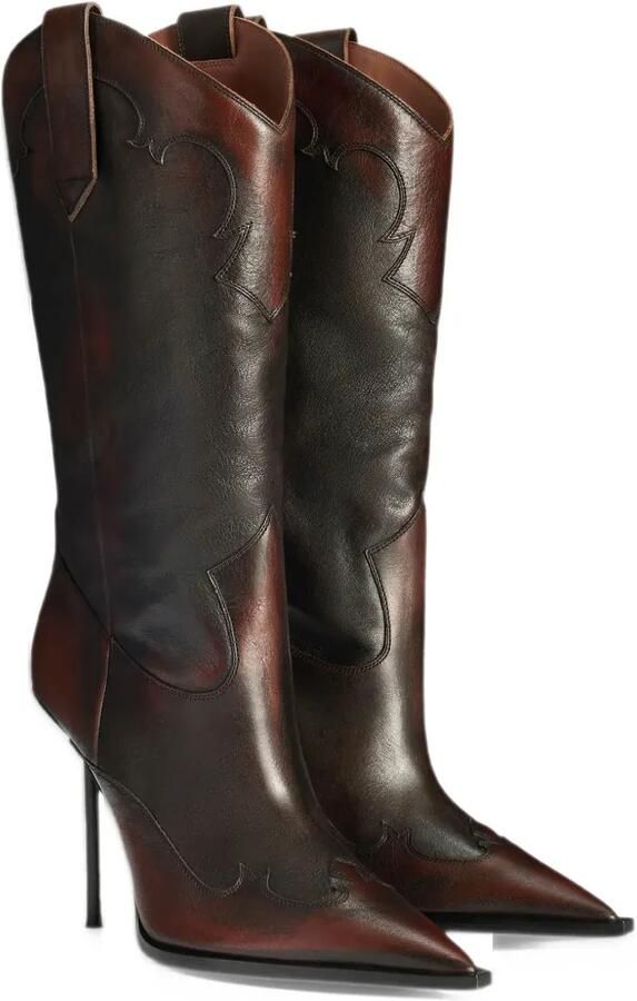 Paris Texas Lidia heeled leather cowboy boots Bruin - Foto 4