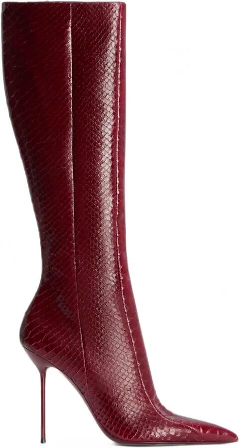 Paris Texas Lidia python-effect calfskin boots Rood