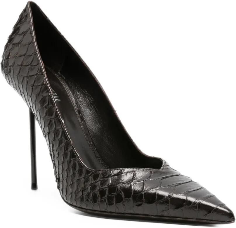 Paris Texas Lidia python-effect pointed-toe heeled pumps Bruin - Foto 3