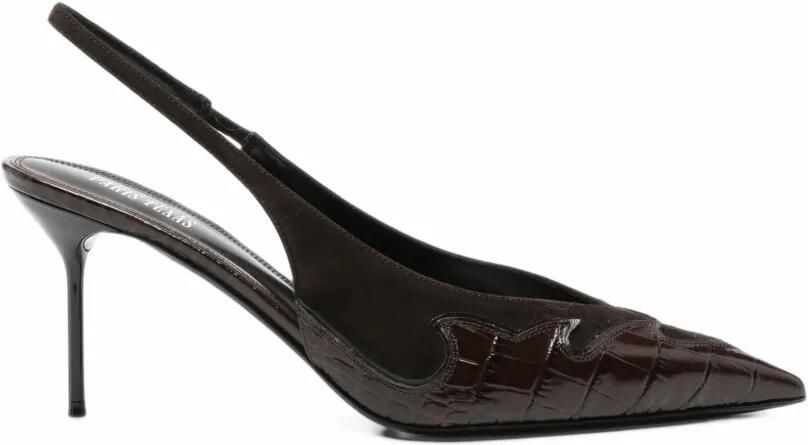Paris Texas Lidia Queen of Hearts croc-effect slingback pumps Bruin