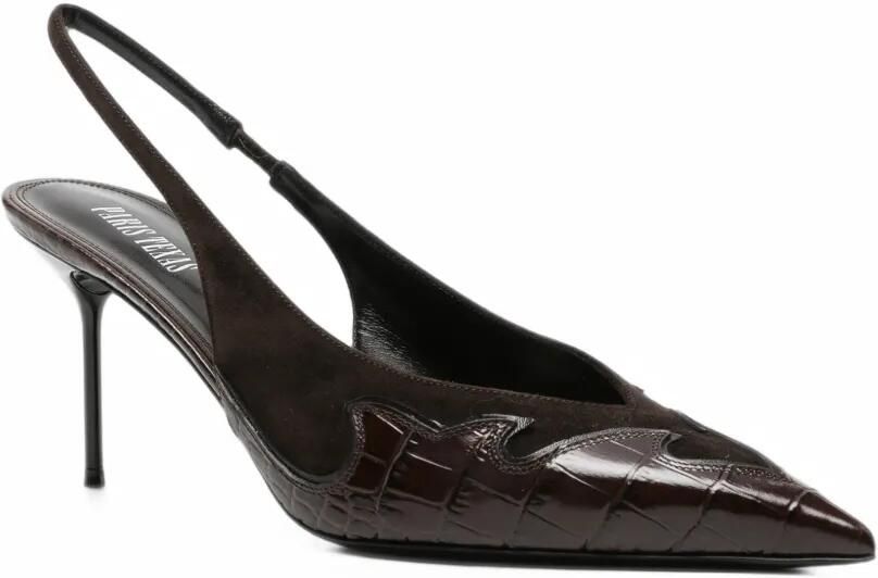 Paris Texas Lidia Queen of Hearts croc-effect slingback pumps Bruin - Foto 3
