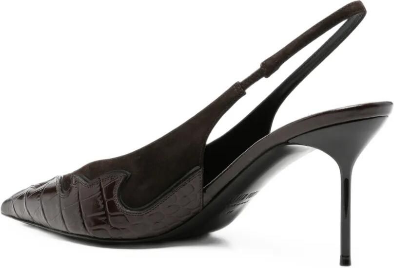 Paris Texas Lidia Queen of Hearts croc-effect slingback pumps Bruin - Foto 2