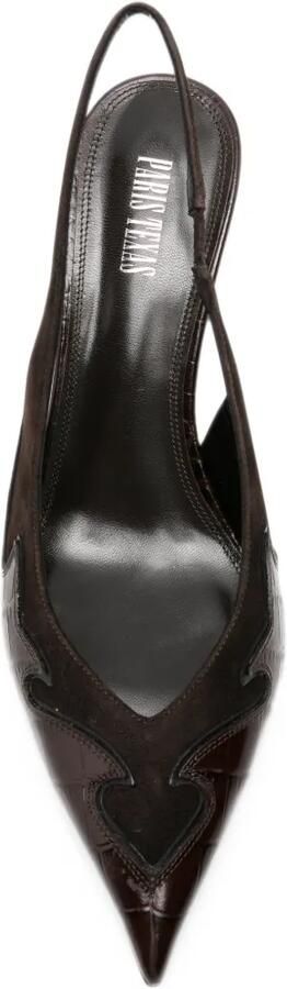 Paris Texas Lidia Queen of Hearts croc-effect slingback pumps Bruin - Foto 4