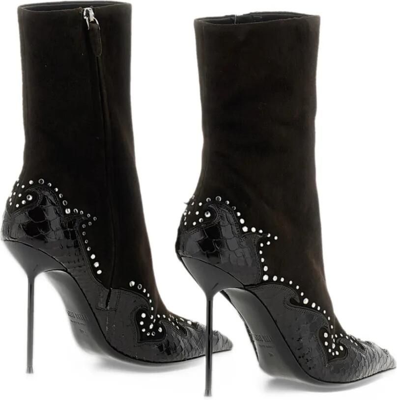 Paris Texas Lidia Queen Of Hearts embroidered pointed-toe ankle boots Bruin - Foto 2