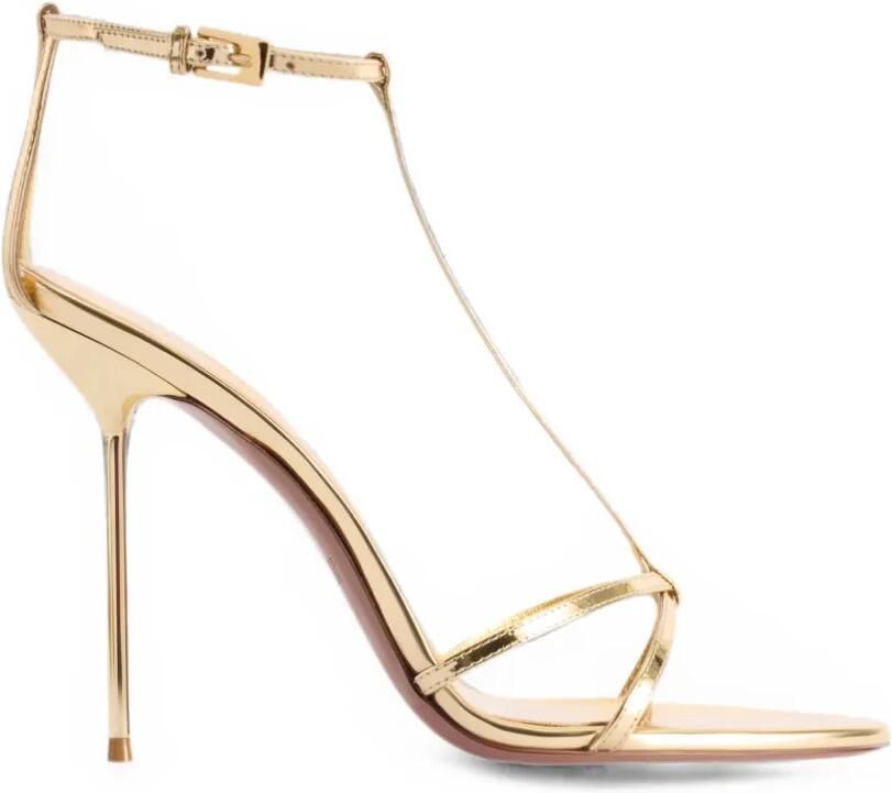 Paris Texas Lidia sandalen met T-bandje en hak Goud