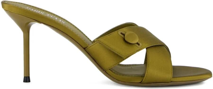 Paris Texas Lidia satijnen sandalen met kruisbandjes Groen