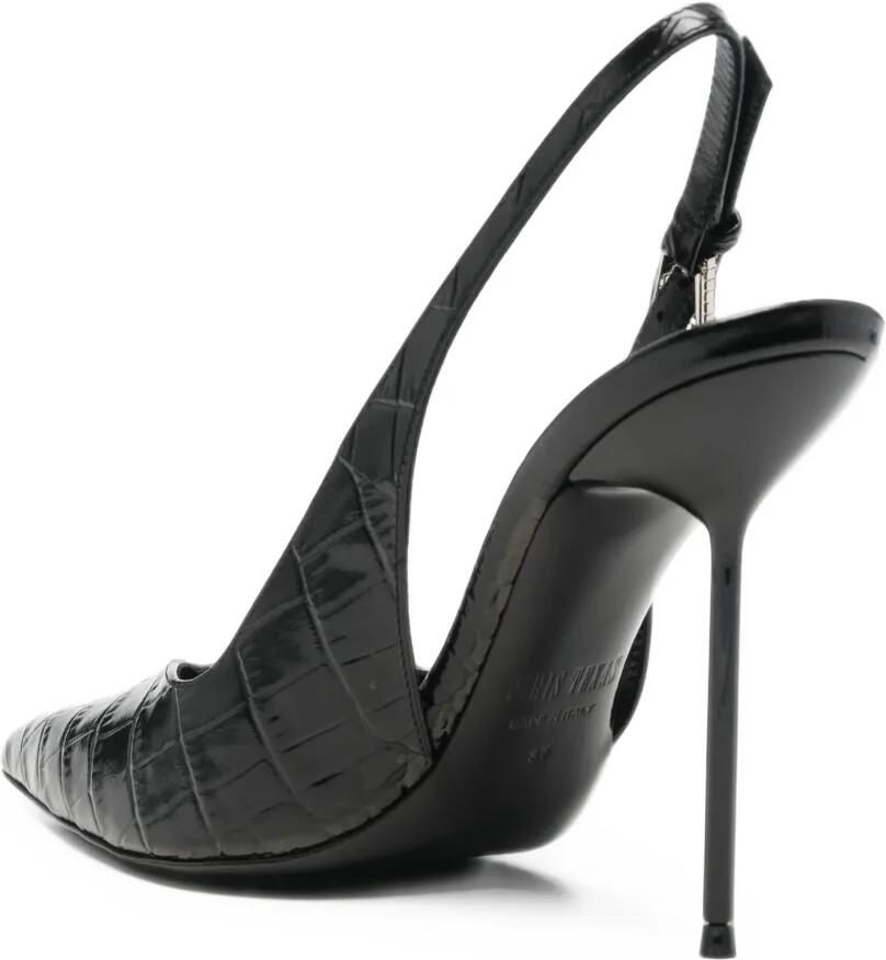 Paris Texas Lidia slingback pumps met krokodillen-reliëf Zwart - Foto 2