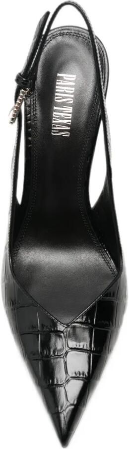 Paris Texas Lidia slingback pumps met krokodillen-reliëf Zwart - Foto 4