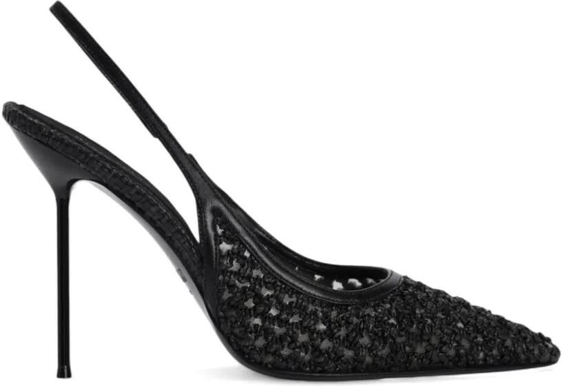Paris Texas Lidia slingback sandalen met geweven design Zwart