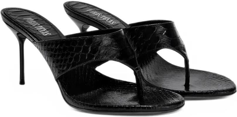 Paris Texas Lidia snake-effect thong sandals Zwart