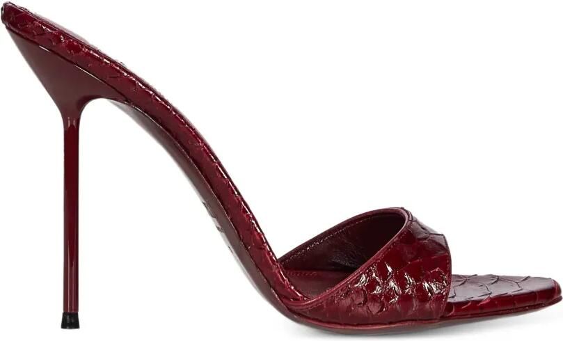 Paris Texas Lidia leren sandalen met slangenleer-effect Rood