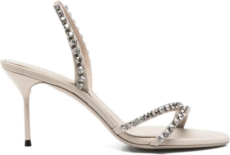 Paris Texas Lidia stiletto sandalen verfraaid met kristallen Beige