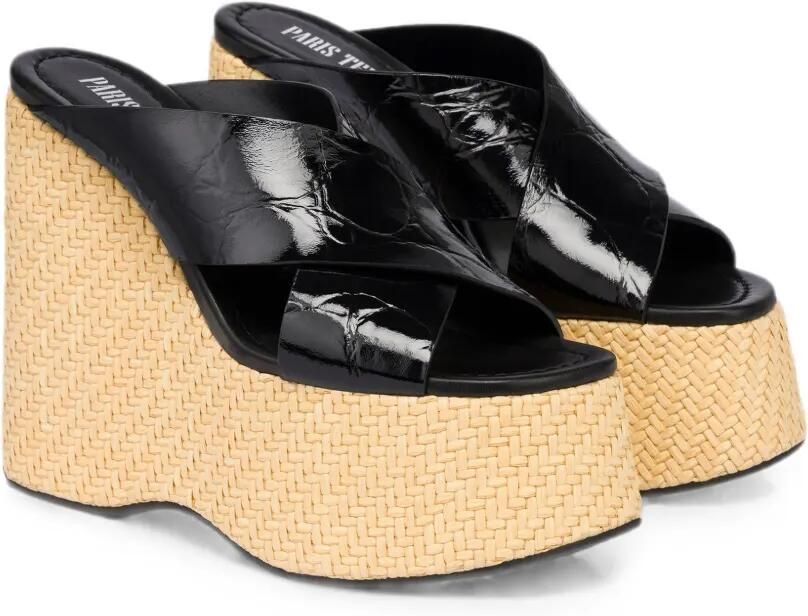 Paris Texas Mara sandalen met krokodillen-reliëf en sleehak Zwart - Foto 5