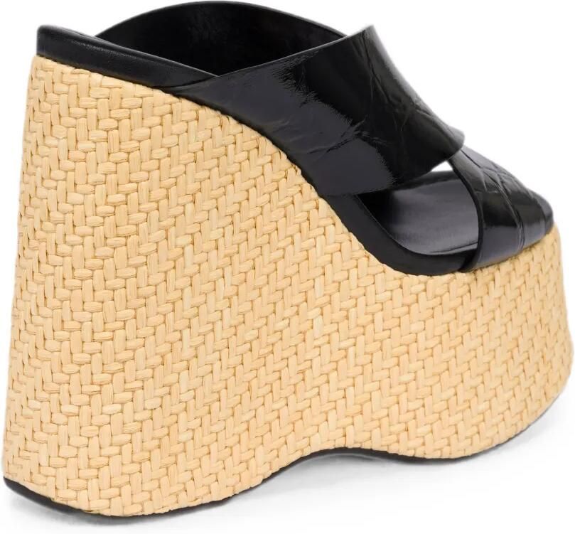 Paris Texas Mara sandalen met krokodillen-reliëf en sleehak Zwart - Foto 3