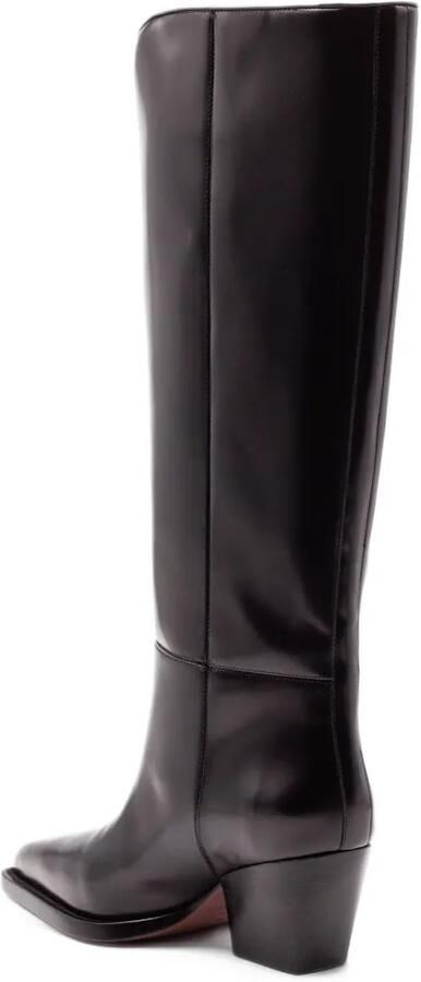 Paris Texas pointed-toe leather knee-high boots Zwart - Foto 4