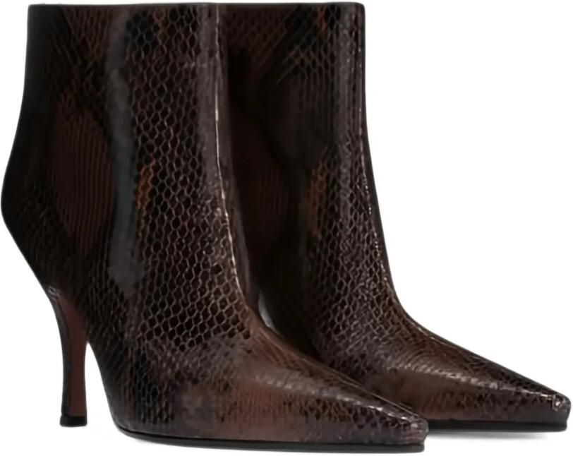 Paris Texas Rose snakeskin-effect ankle boots Bruin - Foto 2