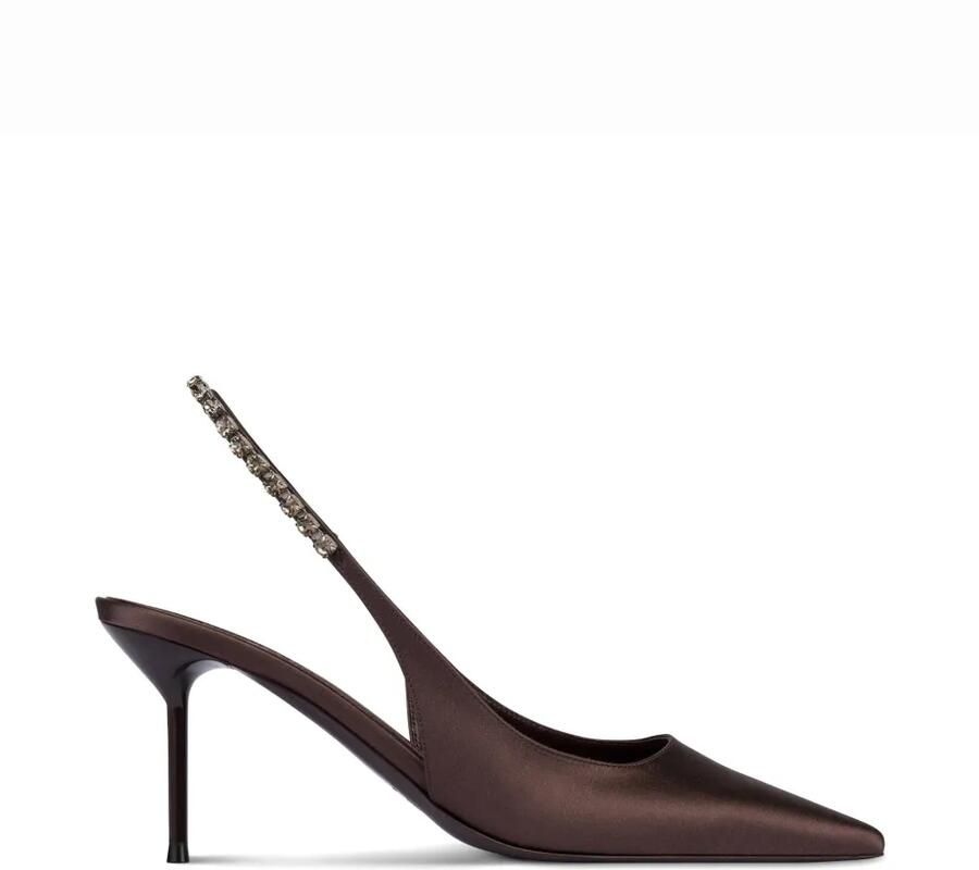 Paris Texas Slingback pumps verfraaid met kristallen Bruin