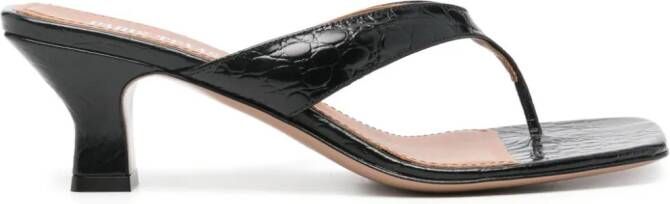 Paris Texas 60 mm Portofino leren sandalen Zwart