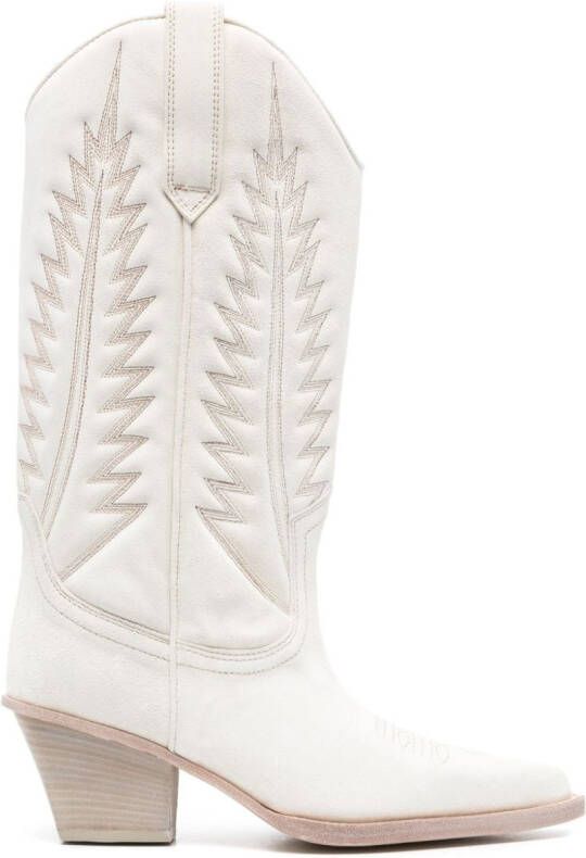 Paris Texas Rosario 65mm suede boots Beige