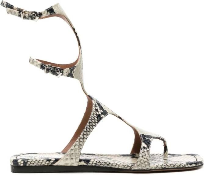 Paris Texas Uma snakeskin-effect sandals Beige