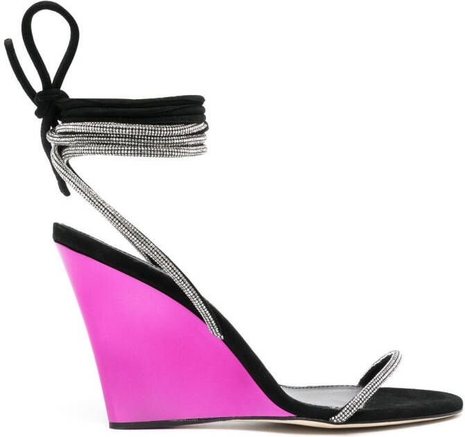 Paris Texas Willow sandalen met sleehak Zwart