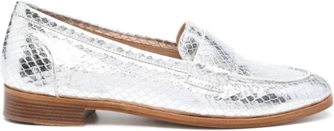 P.A.R.O.S.H. Loafers met slangenleer-effect Zilver