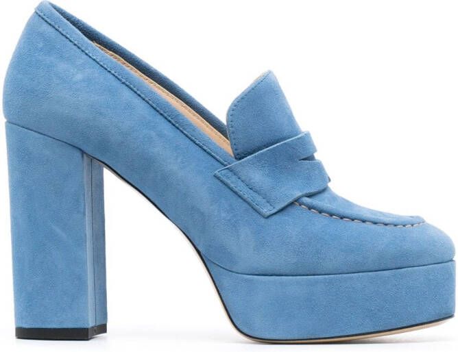 P.A.R.O.S.H. Penny pumps met plateauzool Blauw