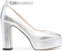 P.A.R.O.S.H. Mary Jane pumps met plateauzool Zilver - Thumbnail 1