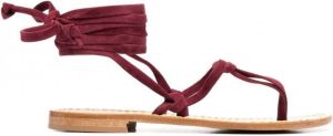 P.A.R.O.S.H. Suède sandalen Rood