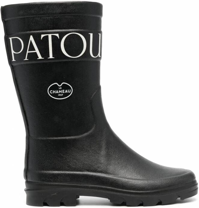 Patou x Le Chateau regenlaarzen met logoprint Zwart