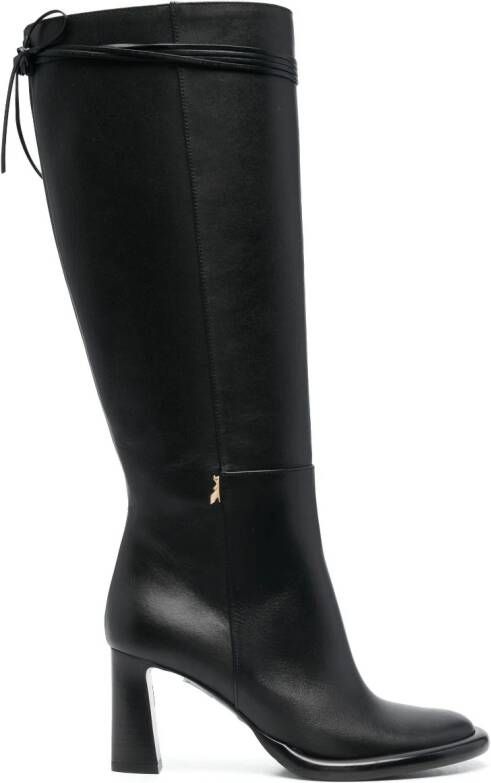 Patrizia Pepe Leren knielaarzen Zwart