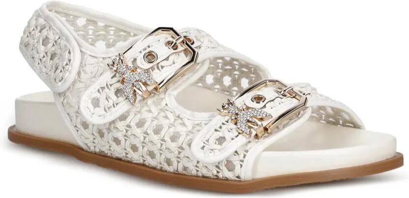 Patrizia Pepe buckle-fastening open-weave sandals Wit