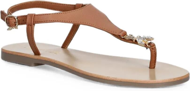 Patrizia Pepe Fly-embellished buckle-fastening sandals Bruin