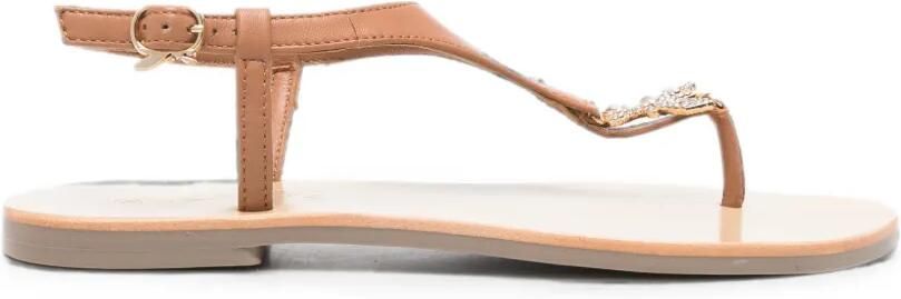 Patrizia Pepe Sandalen verfraaid met kristallen Beige