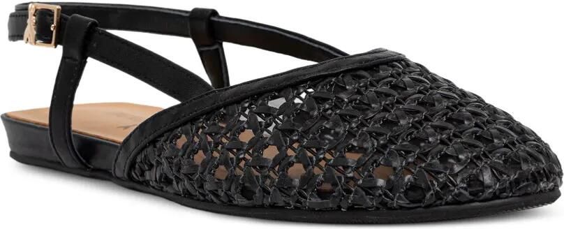 Patrizia Pepe woven-design slingback ballet flats Zwart