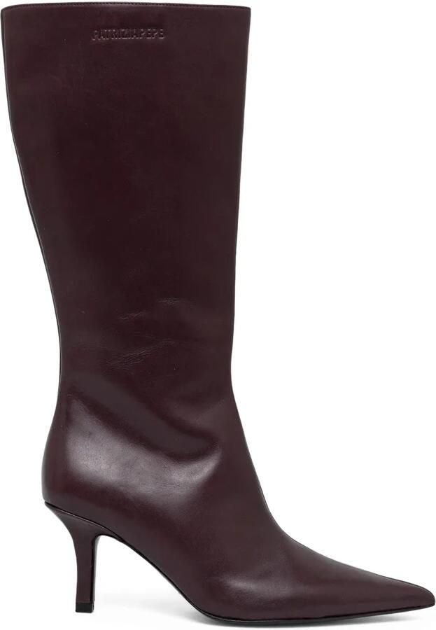 Patrizia Pepe 75 mm knielaarzen met puntige neus Rood
