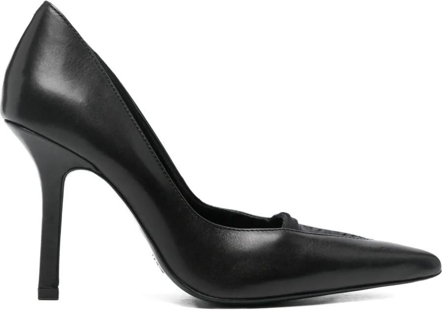 Patrizia Pepe 95 mm leren pumps met puntige neus Zwart
