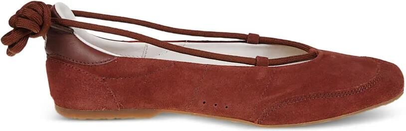 Patrizia Pepe Dancing Skin ballerina's met veters Bruin