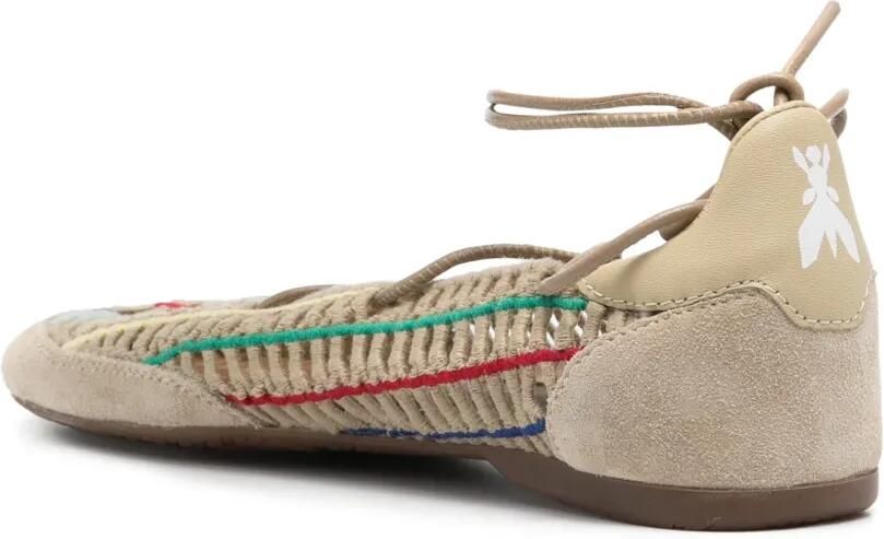 Patrizia Pepe Dancing Skin raffia ballerina's Beige - Foto 2