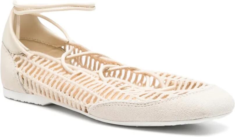 Patrizia Pepe Dancing Skin raffia ballerina's Beige - Foto 3