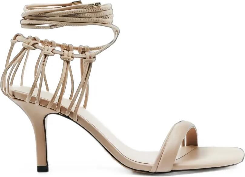 Patrizia Pepe lace-up cage sandals Beige